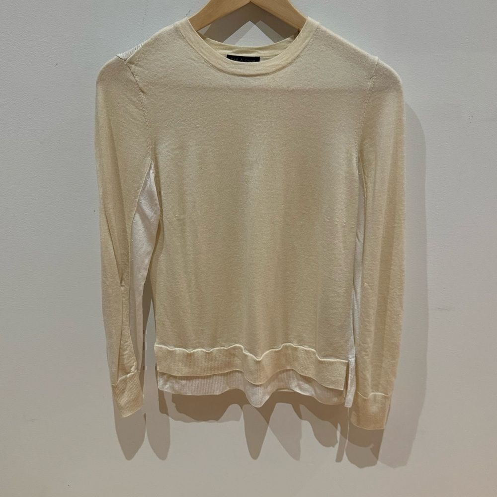 Rag and Bone Cream and White Sweater RN# 108879 Size SP